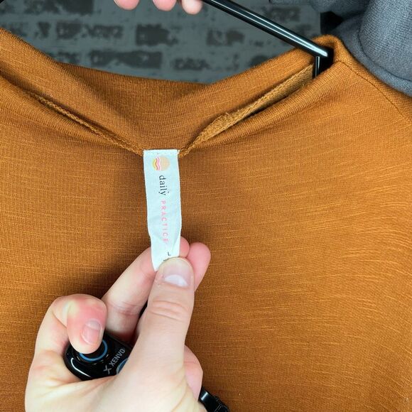 Anthropology Daily practice | women long sleeve orange dress open back - Picture 2 of 11